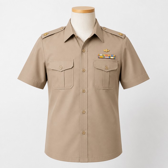 เสื้อกากีแขนสั้นชาย